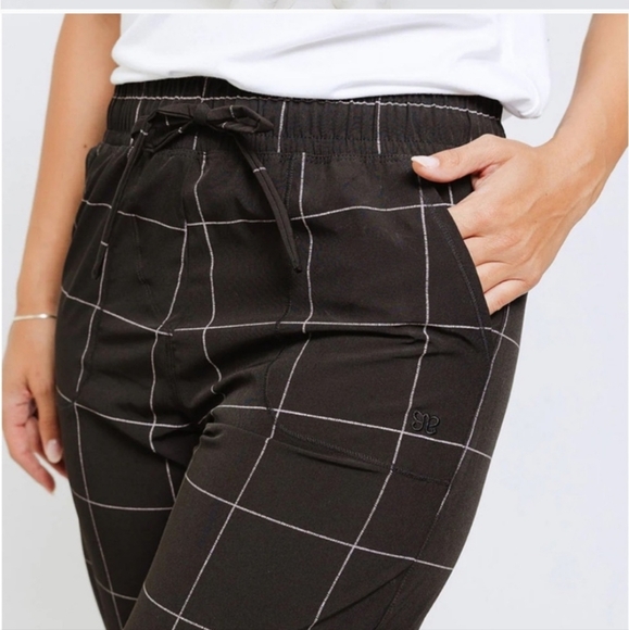 Albion Black Windowpane Women's Jetsetters / Joggers - Picture 2 of 6